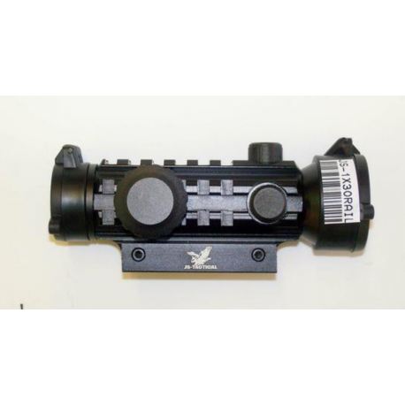 JS-TACTICAL - Viseur point rouge/vert/bleu 1X30 avec support - NOIR JS-TACTICAL - Viseur point rouge/vert/bleu 1X30 avec support - NOIR