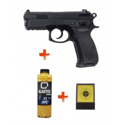 Pack CZ 75D Compact spring + Billes 0,12gr + cible