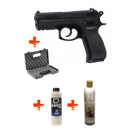 Pack CZ 75D COMPACT + Gaz + Billes 0,20gr + Mallette Pack CZ 75D COMPACT + Gaz + Billes 0,20gr + Mallette