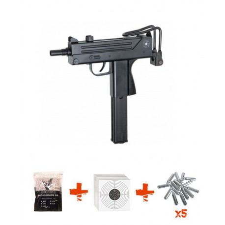 Pack COBRAY INGRAM M11 + cartouche de Co2 + billes 0,25gr + cibles Pack COBRAY INGRAM M11 + cartouche de Co2 + billes 0,25gr + cibles