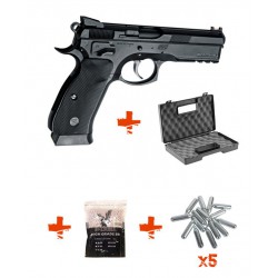 Pack CZ SP-01 SHADOW ASG + billes 0,25gr + Cartouches de Co2 + Mallette