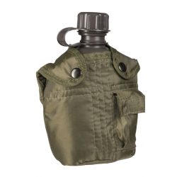 Water bottle with cup, pouch olive