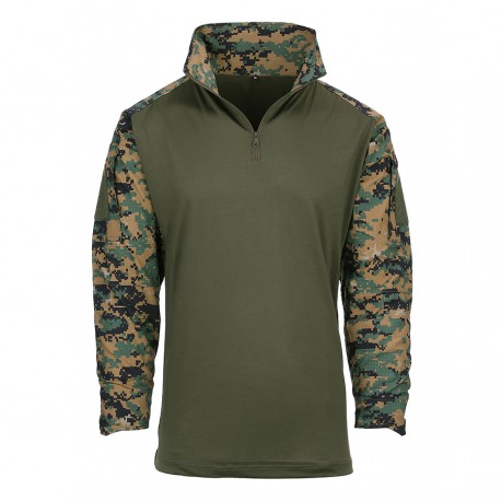 Chemise tactique UBAC - Renforts plastiques coudes - digital woodland Chemise tactique UBAC - Renforts plastiques coudes - digital woodland