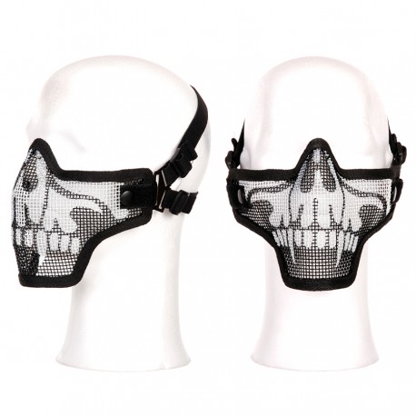 Masque grillagé airsoft de protection - Petit modèle - Squelette Noir