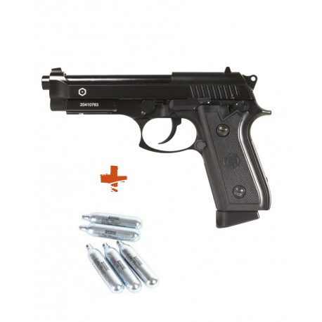 PACK Taurus PT92 GBB - métal - Semi et Full Auto + 5 capsules de CO2 PACK Taurus PT92 GBB - métal - Semi et Full Auto + 5 capsules de CO2