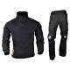 J-S TACTICAL - Tenue complète avec protections genoux/Coudes - NOIR