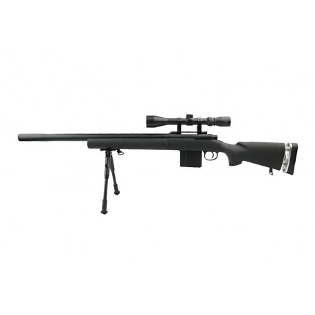 Sniper MB4404D Noir avec lunette 3-9x40 et bipied - WELL Sniper MB4404D Noir avec lunette 3-9x40 et bipied - WELL