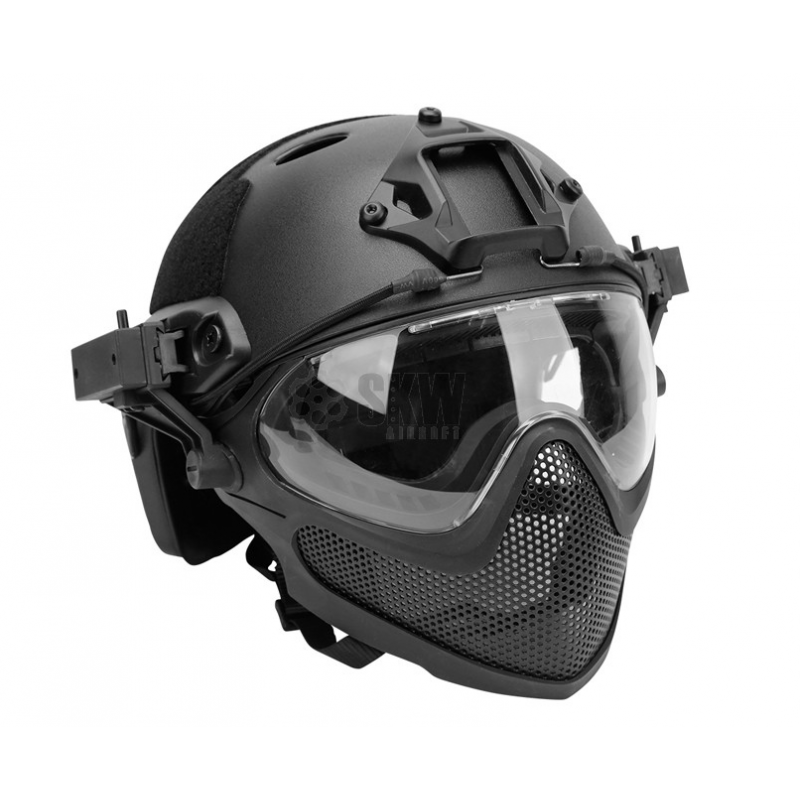 Masque + casque complet noir - DELTA TACTICS