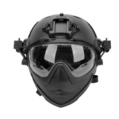 Masque et casque complet noir - DELTA TACTICS