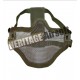 Masque grillagé airsoft de protection - 2 bandes de fixations - Olive