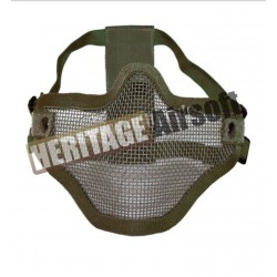 101 INC - Masque grillagé airsoft de protection - 2 bandes de fixations - Olive