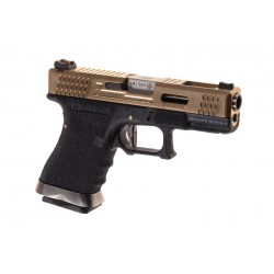 WE - Réplique Pistolet Airsoft S19 G-FORCE GBB Gaz - OR/NOIR