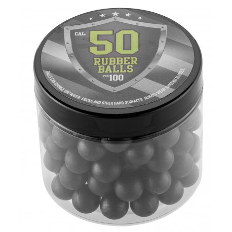 RUBBER BALLS - x100 billes calibre 50 en caoutchouc 