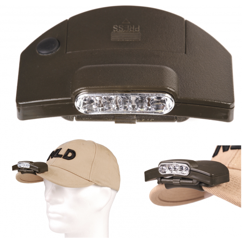 101 INC - Lampe de casquette 5 Led - OD - Heritage Airsoft