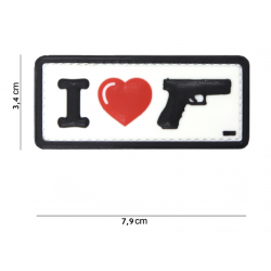 101 INC - Patch 3D PVC - I LOVE MY SIDEARM - BLANC