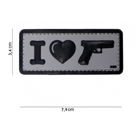 101 INC - Patch 3D PVC - I LOVE MY SIDEARM - BLANC