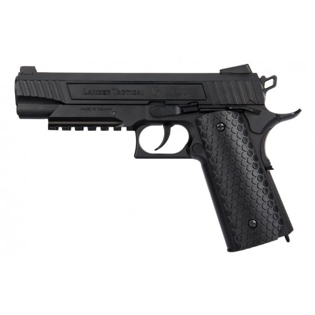 Colt 1911 Rail Gun CO2 bicolore noir 6mm culasse mobile