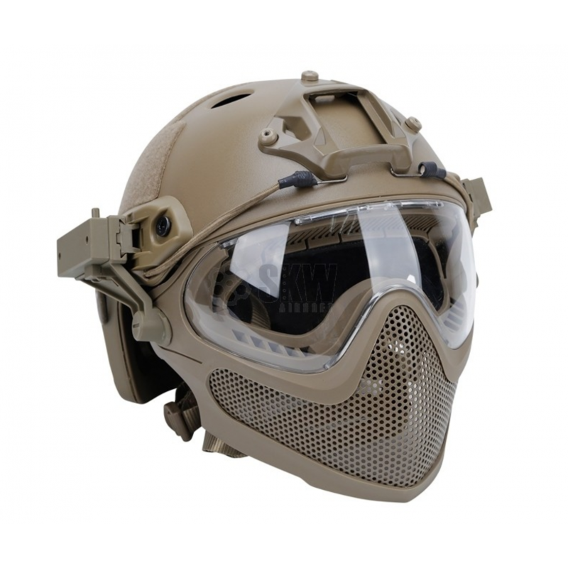 Masque + casque complet noir - DELTA TACTICS