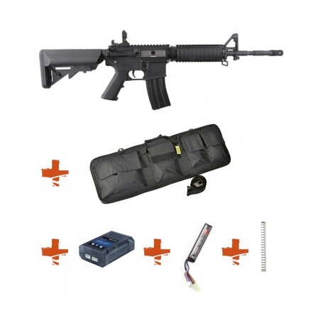 SPECNA ARMS - Pack M4 RRA SA-C03 CORE noir + Batterie + Chargeur de batterie + Ressort M90 + Housse SPECNA ARMS - Pack M4 RRA SA-C03 CORE noir + Batterie + Chargeur de batterie + Ressort M90 + Housse