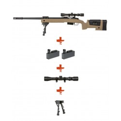 Pack Réplique Airsoft Sniper SA-S03 CORE High Velocity - TAN