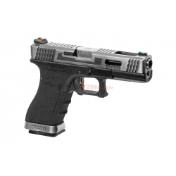 WE - Réplique Pistolet Airsoft S18 G-FORCE T7 GBB Gaz - ARGENT/ARGENT/NOIR