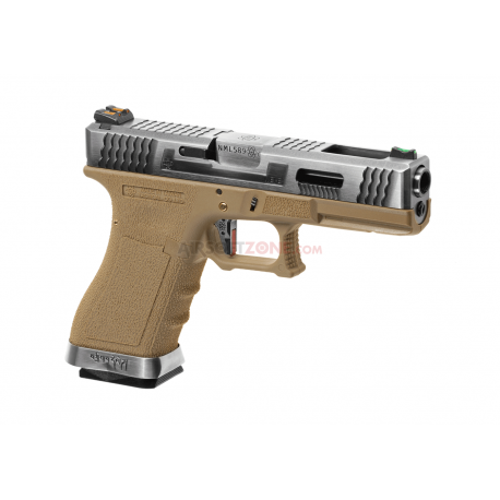 WE - Pistolet Airsoft S18 G-FORCE T7 GBB Gaz - ARGENT/ARGENT/TAN WE - Pistolet Airsoft S18 G-FORCE T7 GBB Gaz - ARGENT/ARGENT/TAN
