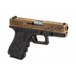 WE - Réplique Pistolet Airsoft S19 GBB Gaz - 0,9 Joule - IVORY