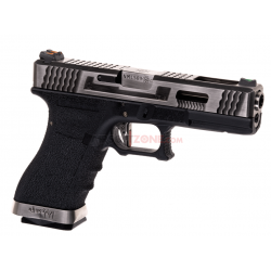 WE - Réplique Pistolet Airsoft S17 G-FORCE T8 GBB Gaz - ARGENT/ARGENT/NOIR