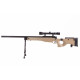 WELL - Pack Sniper MB08D tan avec lunette 3-9X40 + Bipied + Sangle + BB loader + Housse