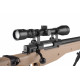 WELL - Pack Sniper MB08D tan avec lunette 3-9X40 + Bipied + Sangle + BB loader + Housse