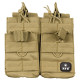 Poche porte chargeur double MOLLE M4 M16 ouverte Tan MFH