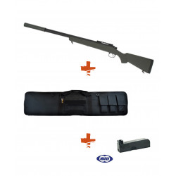 TOKYO MARUI - Pack Réplique Airsoft Sniper VSR10 G-SPEC OD + chargeur + housse