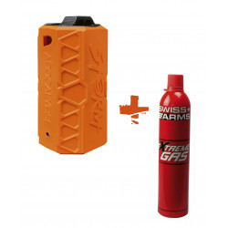 Pack Grenade Airsoft gaz à impact Storm Apocalypse Orange + Gaz