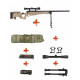 WELL - Pack Sniper MB08D OD avec lunette 3-9X40 + Bipied + Sangle + BB loader + Housse