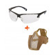 Pack Equipement Airsoft lunette blanche + masque grillagé OD