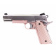 NUPROL - Pistolet Airsoft 1911 MEU Rail Raven full métal GBB gaz - Rose/Silver