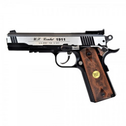 WIN GUN - Réplique Pistolet Airsoft 1911 GBB Co2 - NOIR/CHROME