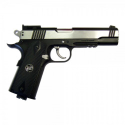 WIN GUN - Réplique Pistolet Airsoft 1911 GBB Co2 - NOIR/CHROME
