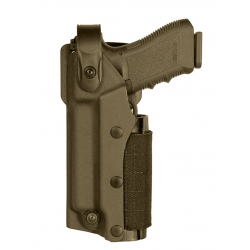 VEGA HOLSTER - Holster GAUCHER Zoom VKZ8 pour GLOCK 17/18/19/22/23 avec lampe/laser - TAN