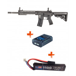 EVOLUTION - Pack Réplique Airsoft M4 RECON SUPERLITE 14.5” CARBONTECH - NOIR