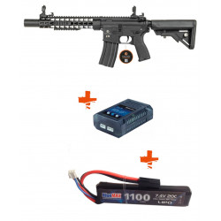 EVOLUTION - Pack Réplique Airsoft M4 RECON SUPERLITE 10” SILENT OPS CARBONTECH - NOIR