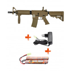 LANCER TACTICAL - Pack réplique airsoft M4 LT-02 G2 CQBR - TAN