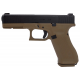 GLOCK - Réplique Pistolet Airsoft Glock 17 GEN5 culasse métal GBB Gaz - 1 joule - NOIR/TAN