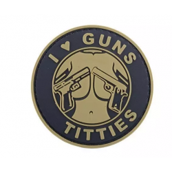 GFC TACTICAL - Patch PVC I LOVE GUN TITTIES - TAN