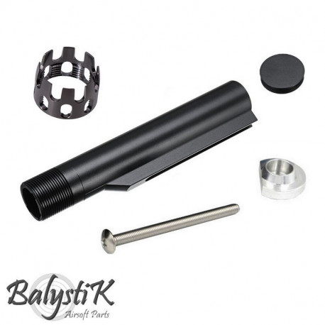 BALYSTIK - Tube de crosse pour M4 AEG avec anneau ajouré - SILVER BALYSTIK - Tube de crosse pour M4 AEG avec anneau ajouré - SILVER