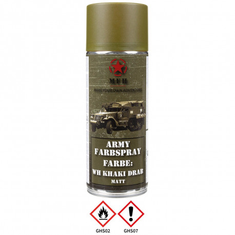 MFH - Bombe peinture mate pour répliques 400ml WH GRIS-VERT MFH - Bombe peinture mate pour répliques 400ml WH GRIS-VERT