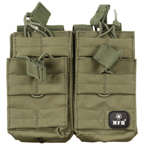 Porte chargeur double MOLLE M4 M16 ouverte noir MFH