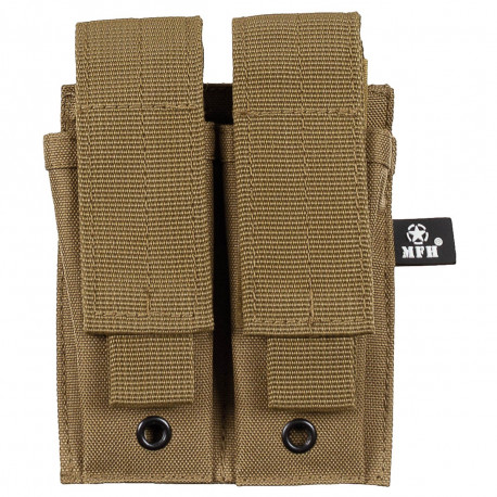 Poche porte-chargeur double MOLLE PA Tan MFH