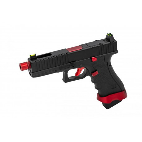 VORSK - Réplique Pistolet Airsoft EU17 VENTED GBB gaz - ROUGE MATCH