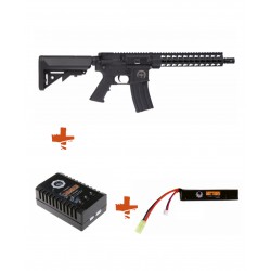 SAIGO DEFENSE - Pack Débutant Réplique Airsoft M4 KENJI ZERO long - NOIR